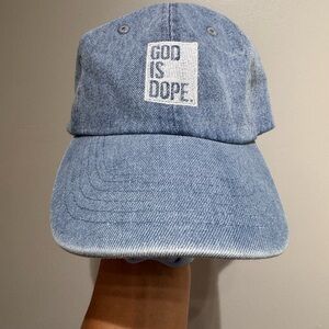 God Is Dope Blue Denim Cap